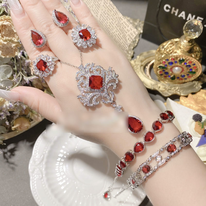 Fashion Bracelet 0008 Red About 16+5cm Copper Diamond Drop Bracelet,Bracelets