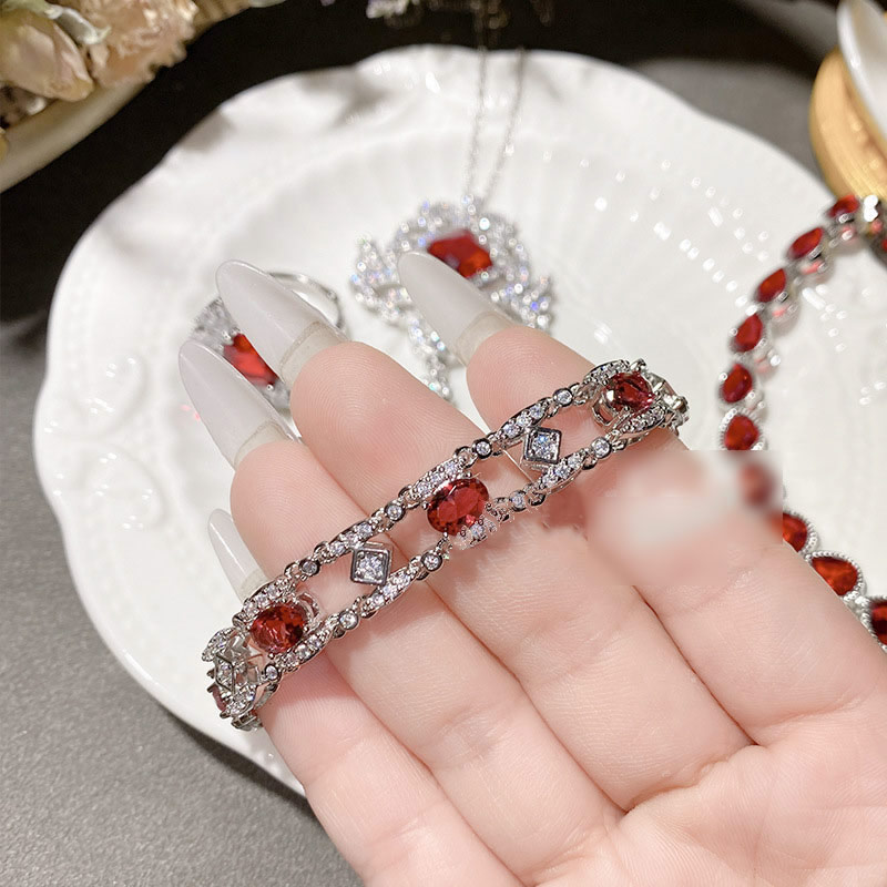 Fashion Bracelet 0028 Red About 16+5cm Copper Diamond Drop Bracelet,Bracelets