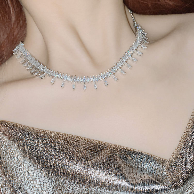 Fashion Necklace 0232 Choker Copper Diamond Geometric Necklace,Necklaces