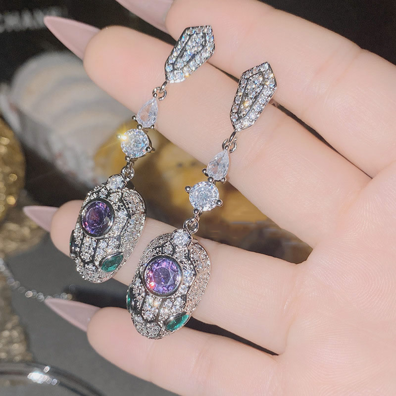 Fashion Pendant 0231 Purple Without Chain Copper Diamond Geometric Pendant,Jewelry Findings & Components