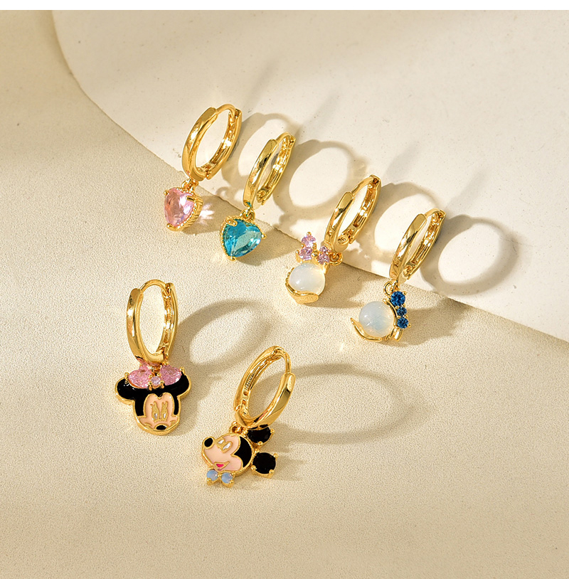 Fashion Color Copper Inlaid Zircon Cartoon Pendant Earrings 6-piece Set,Earring Set
