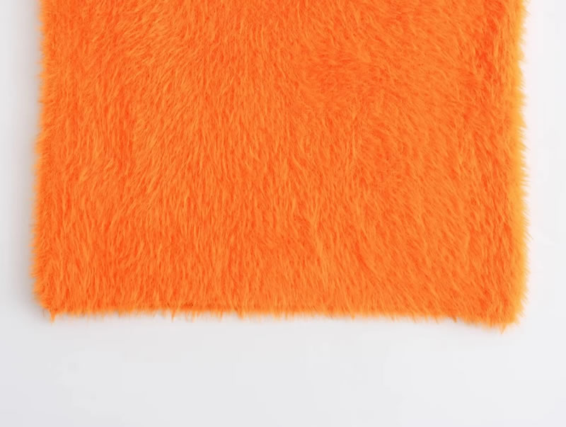 Fashion Orange Blended Plush Crew Neck Sweater Skirt Suit,Sweater