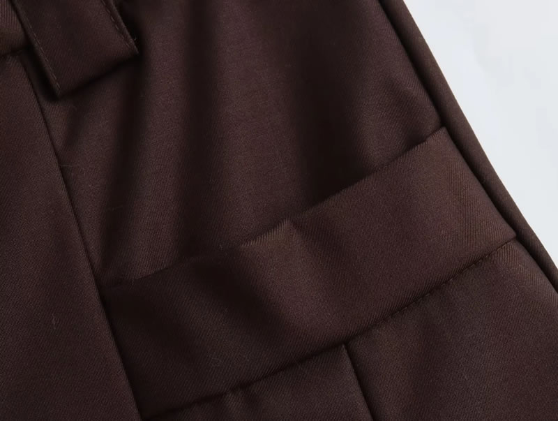 Fashion Coffee Silhouette Double Pocket Skirt,Skirts