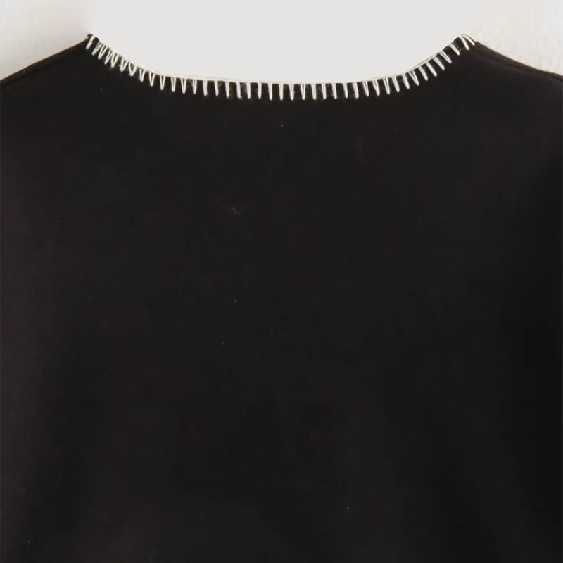 Fashion Black Woven Knitted Sweater Cardigan,Sweater