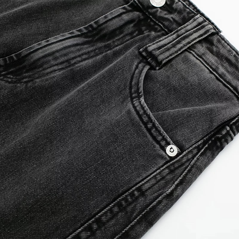 Fashion Grey Cargo Multi-pocket Straight-leg Trousers,Pants