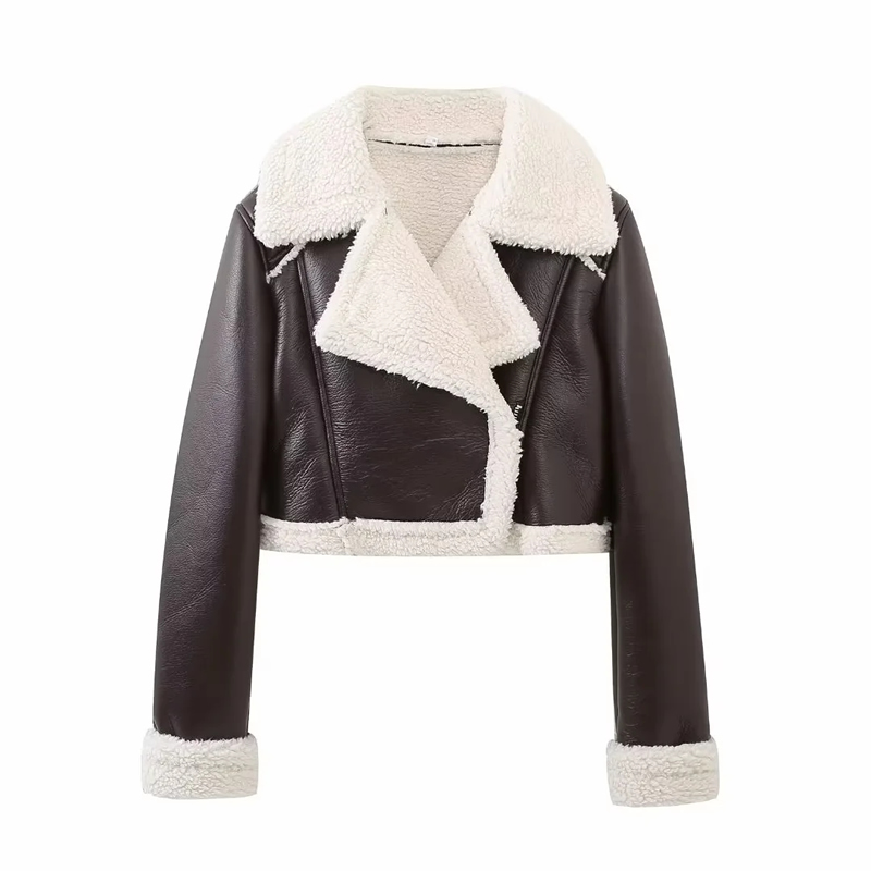 Fashion Black Fur Lapel Coat,Coat-Jacket