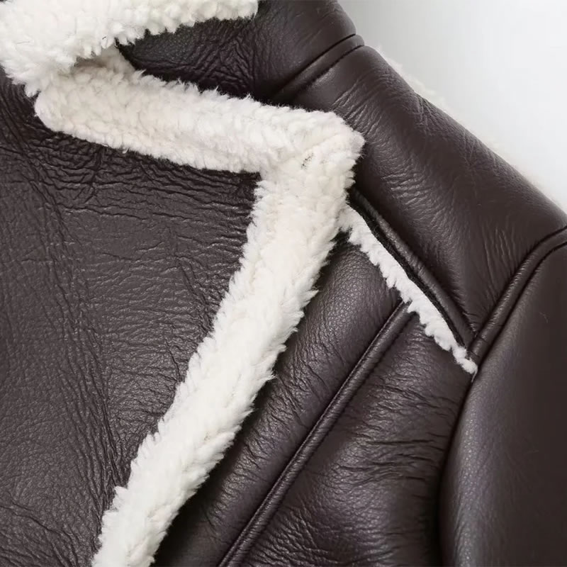 Fashion Black Fur Lapel Coat,Coat-Jacket