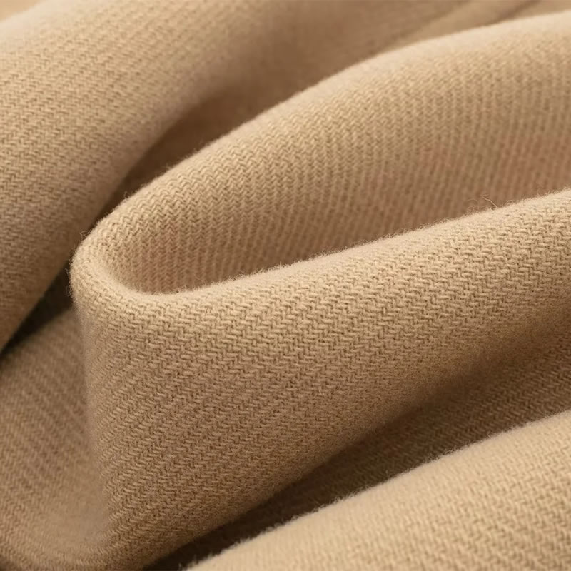 Fashion Khaki Wool-blend Buttoned Lapel Coat,Coat-Jacket