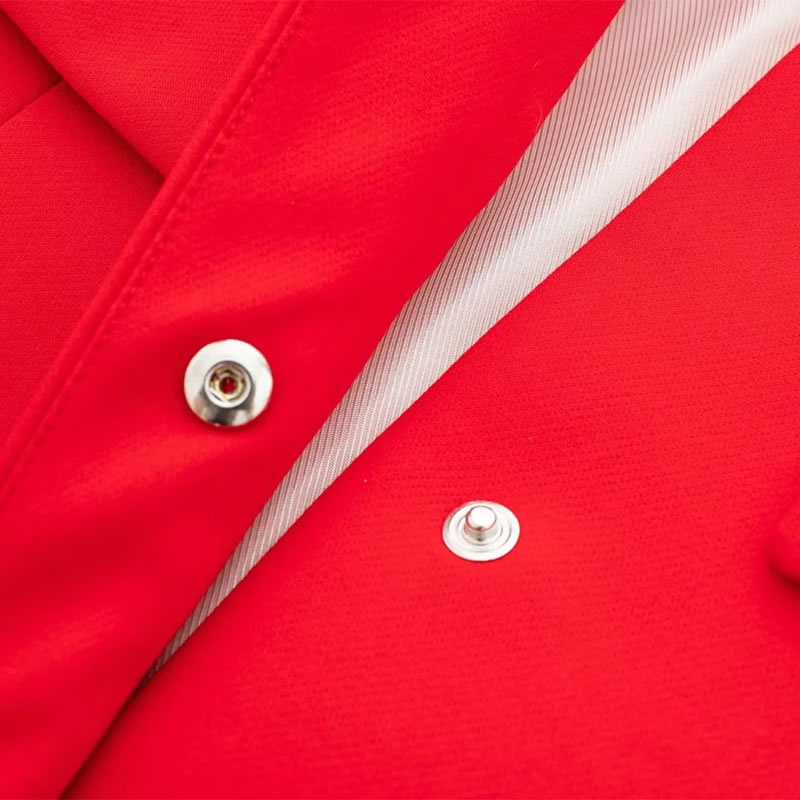 Fashion Red Blended Lapel Jacket,Coat-Jacket