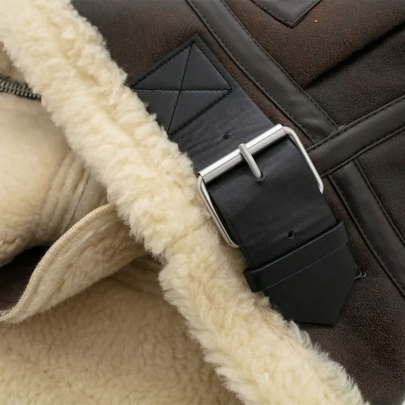 Fashion Brown Blended Plush Lapel Double-zip Vest Jacket,Coat-Jacket