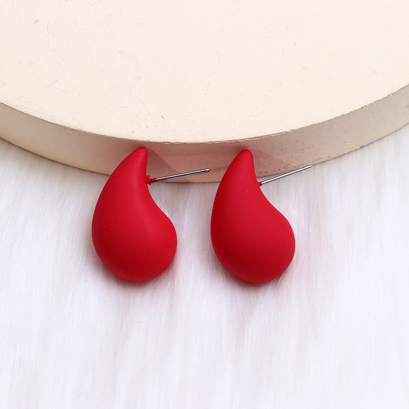 Fashion Rose Red Water Drop-small Size Acrylic Water Drop Earrings,Stud Earrings