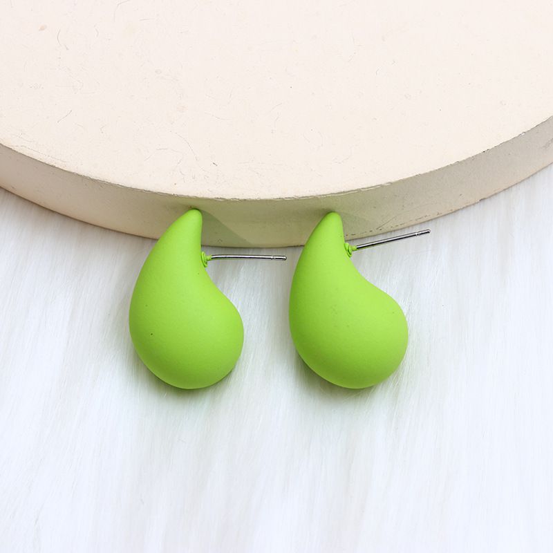 Fashion Dark Green Water Drop-large Size Acrylic Water Drop Earrings,Stud Earrings