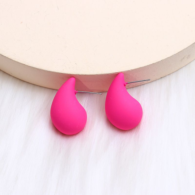Fashion Pink Water Drop-large Size Acrylic Water Drop Earrings,Stud Earrings