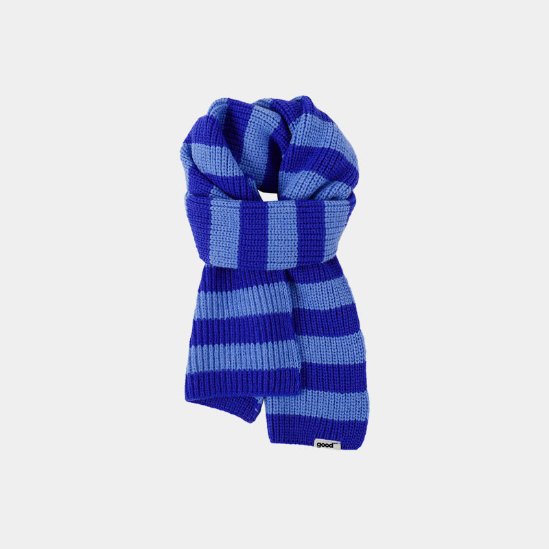 Fashion Klein Blue Large Grid Blend Check Knit Fringed Scarf,knitting Wool Scaves