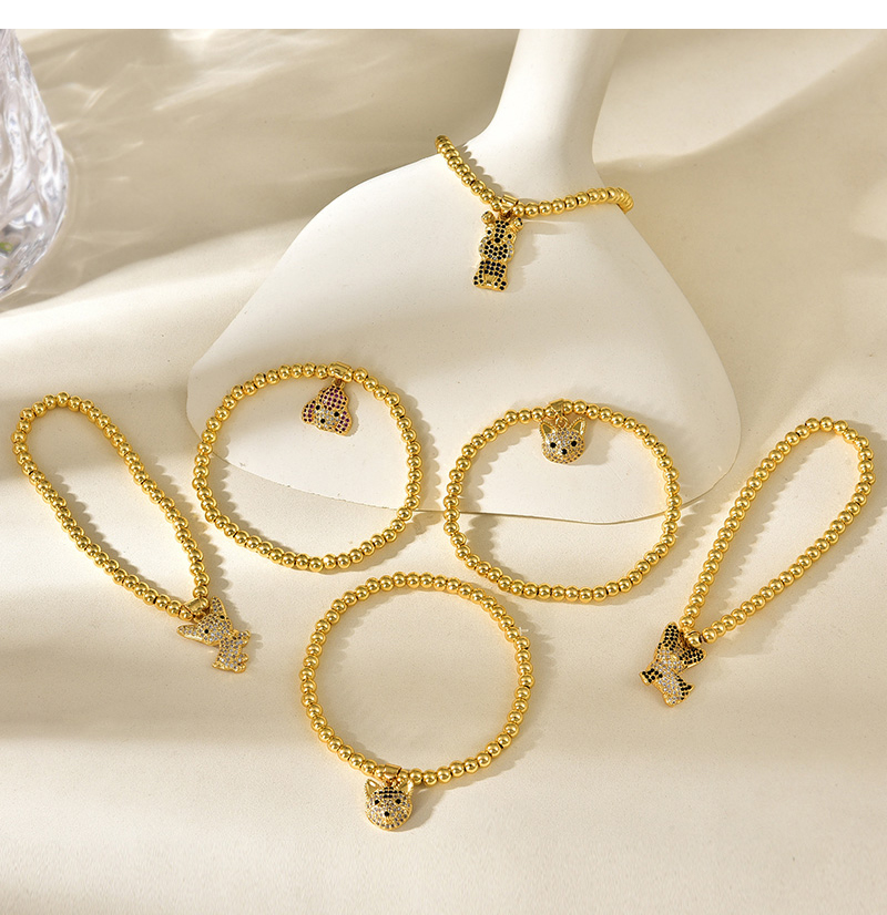 Fashion Golden 6 Copper Set Zircon Pet Pendant Beaded Bracelet,Bracelets