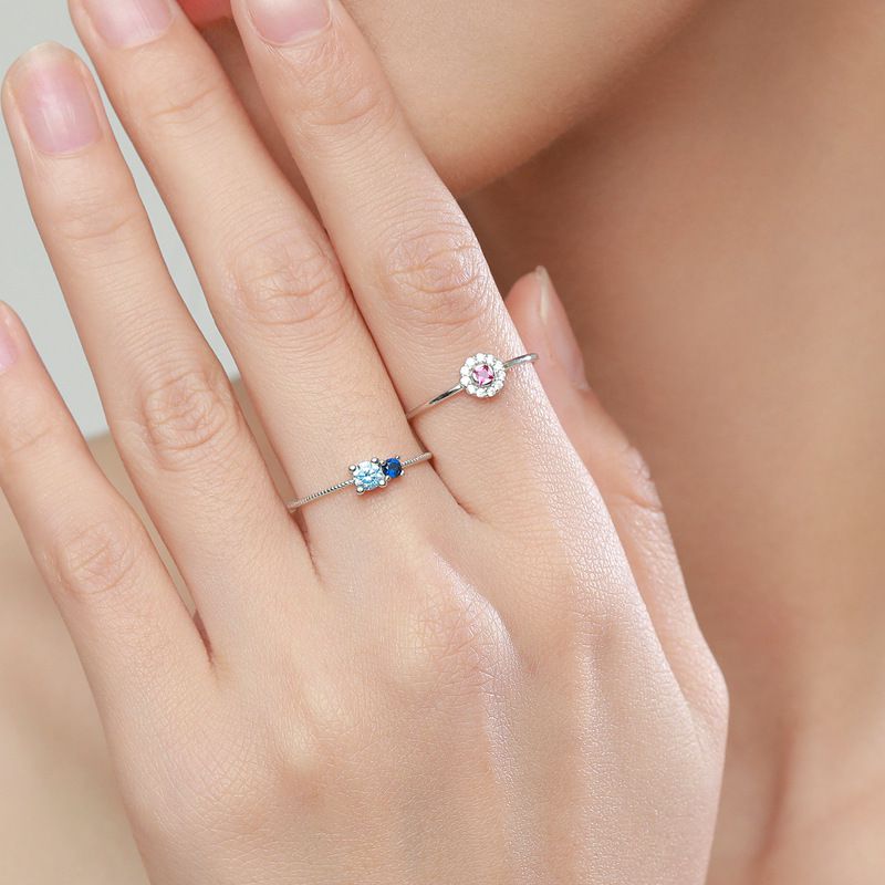 Fashion 9# Silver And Diamond Geometric Ring,925 Silver Rings