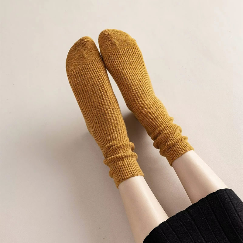 Fashion Black Wool Double-needle Striped Mid-calf Socks,Fashion Socks