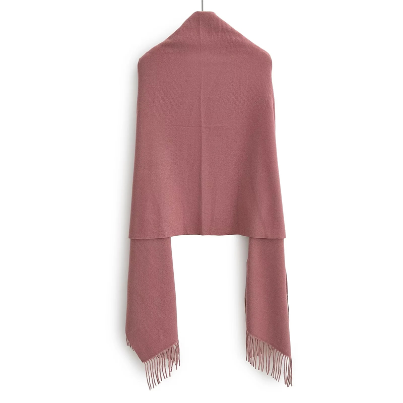 Fashion Mika Color Faux Cashmere Patch Fringed Scarf,knitting Wool Scaves