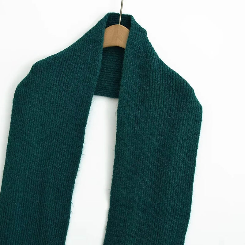 Fashion Black Colorblock Knitted Patch Scarf With Two Ends,knitting Wool Scaves