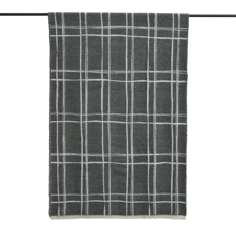 Fashion Grey Imitation Cashmere Plaid Scarf,knitting Wool Scaves