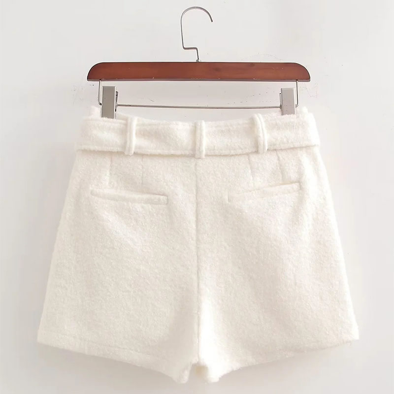 Fashion White Polyester Lapel Short Blazer Shorts Suit,Suits