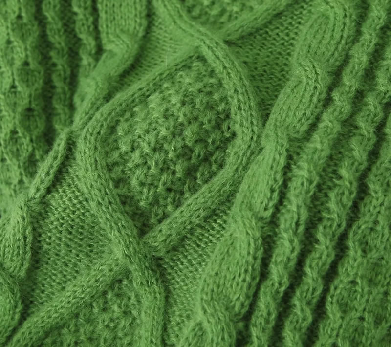 Fashion Green Twist Knitted Pullover Sweater,Sweater