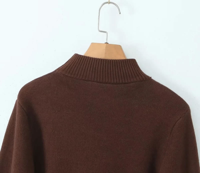 Fashion Black Polyester Knitted Pullover Sweater,Sweater