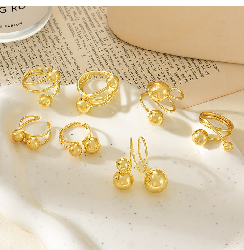 Fashion Golden 7 Copper Irregular Ball Ring,Rings