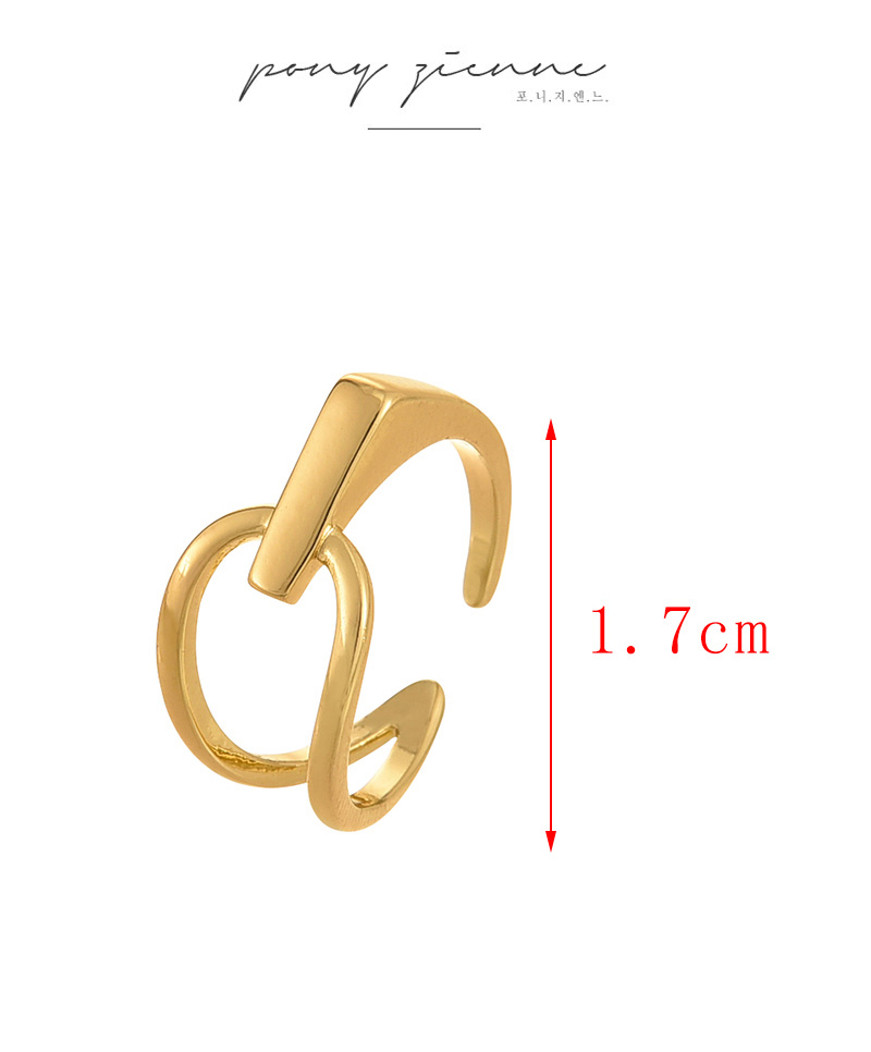 Fashion Golden 3 Copper Irregular Open Ring,Rings