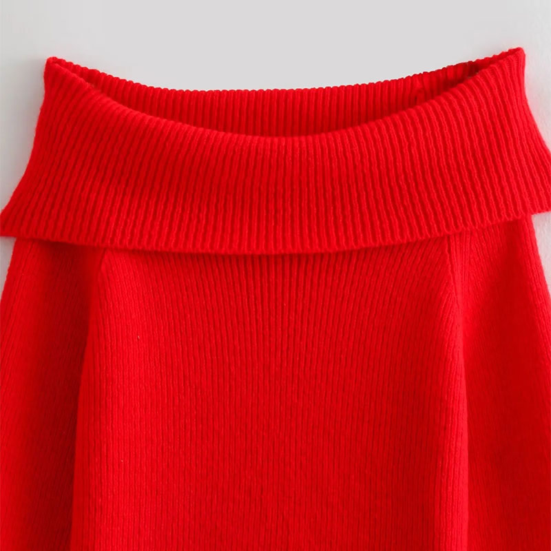 Fashion Off-white Knitted One-shoulder Sweater,Sweater
