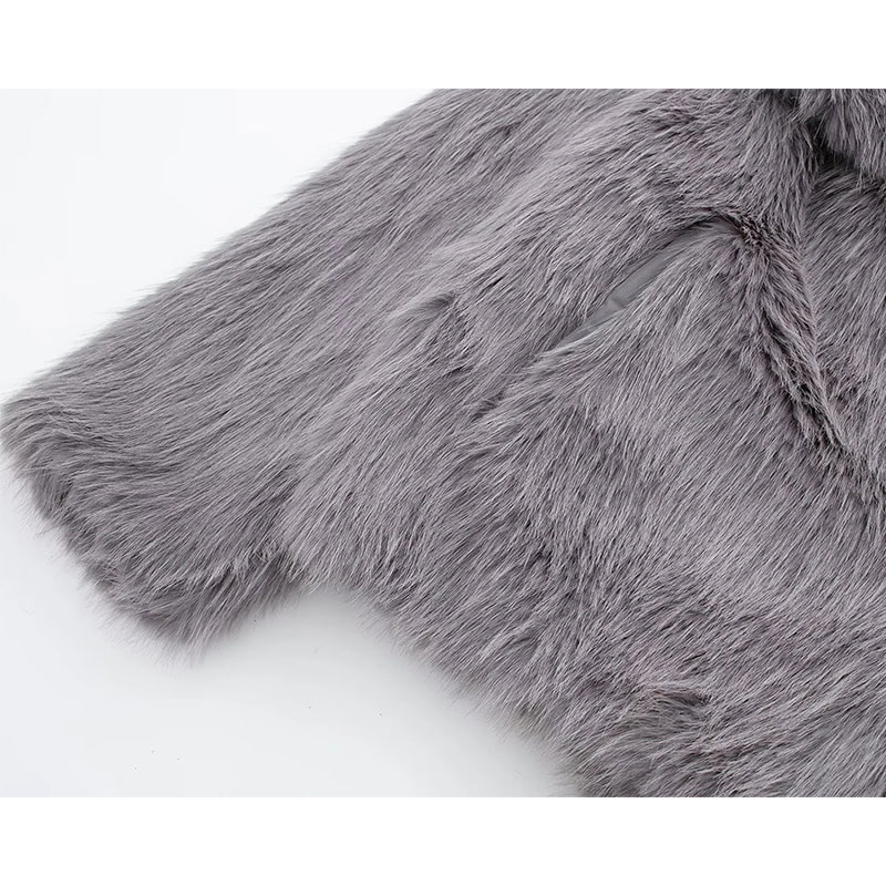 Fashion Off-white Fur Lapel Jacket,Coat-Jacket