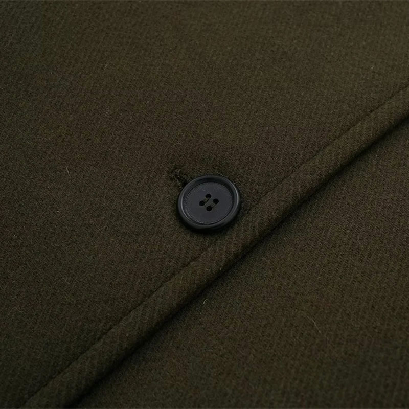 Fashion Black Blended Lapel Buttoned Jacket,Coat-Jacket