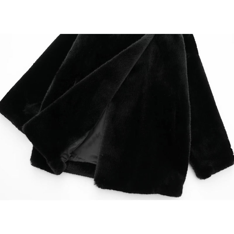 Fashion Black Fur Lapel Jacket,Coat-Jacket