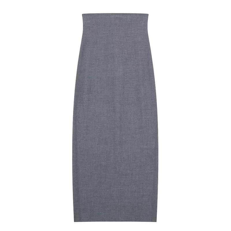 Fashion Grey Blended Shift Skirt,Skirts