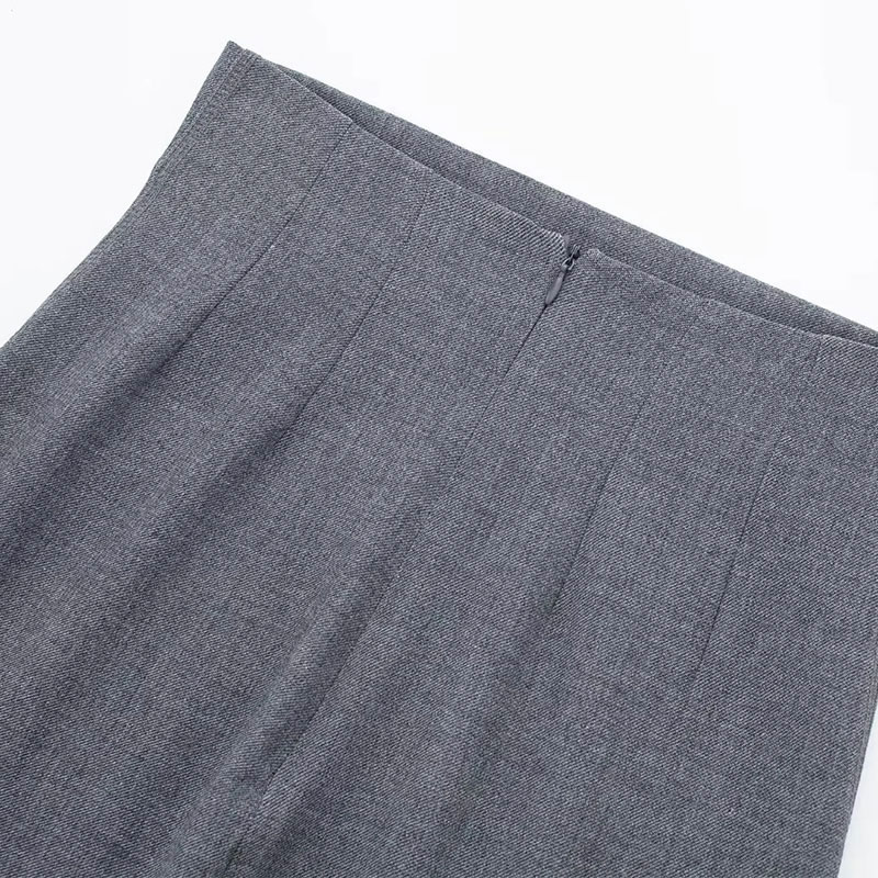 Fashion Grey Blended Shift Skirt,Skirts