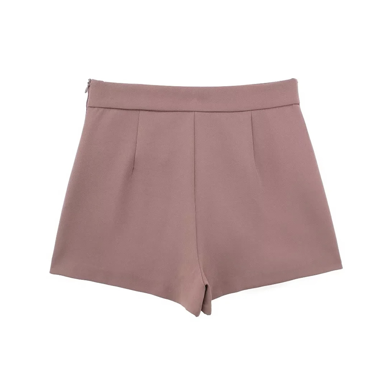 Fashion Purple Pink Blend Textured Irregular Culottes,Shorts