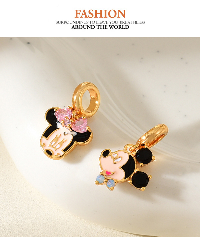 Fashion Color 6 Copper Inlaid Zircon Cartoon Pendant Accessories,Jewelry Findings & Components