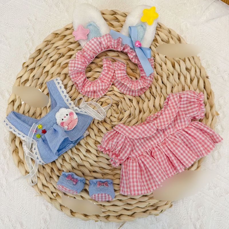 Fashion Cute Bunny Polyester Cartoon 20cm Doll Cotton Doll Clothes Set  Polyester,Coat-Jacket
