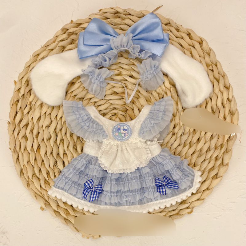 Fashion Cute Rabbit Blue Cake Dress Polyester Cartoon 20cm Doll Cotton Doll Clothes Set  Polyester,Coat-Jacket