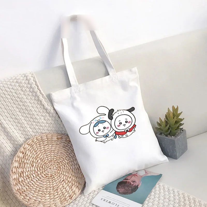 Fashion K White Canvas Printed Large Capacity Shoulder Bag,Messenger bags