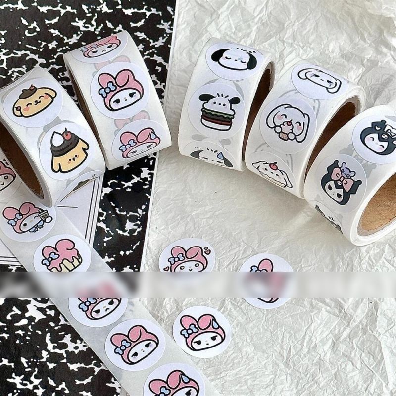 Fashion Melody Roll Stickers [1 Roll/200 Stickers] Paper Printed Pocket Material Dot Stickers,Stickers/Tape