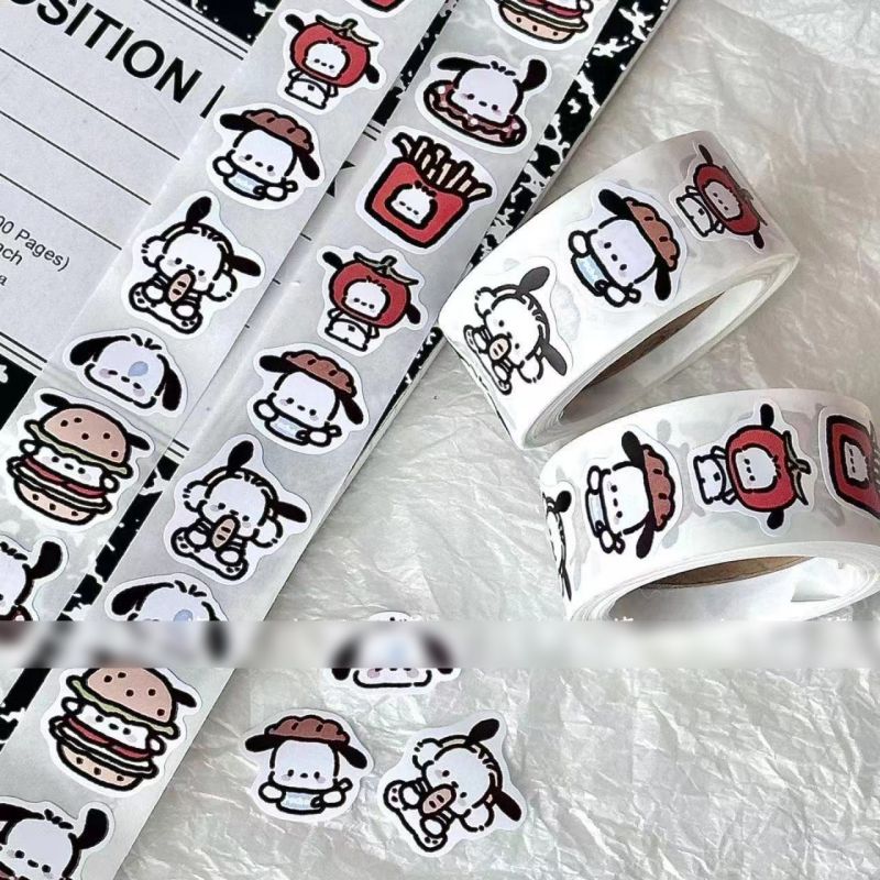 Fashion Gourmet Handkerchief [1 Roll/500 Stickers] Paper Printed Pocket Material Dot Stickers,Stickers/Tape