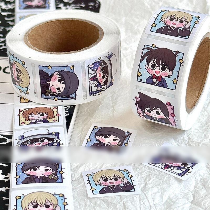 Fashion Conan Roll Stickers [1 Roll/500 Stickers] Paper Printed Pocket Material Dot Stickers,Stickers/Tape