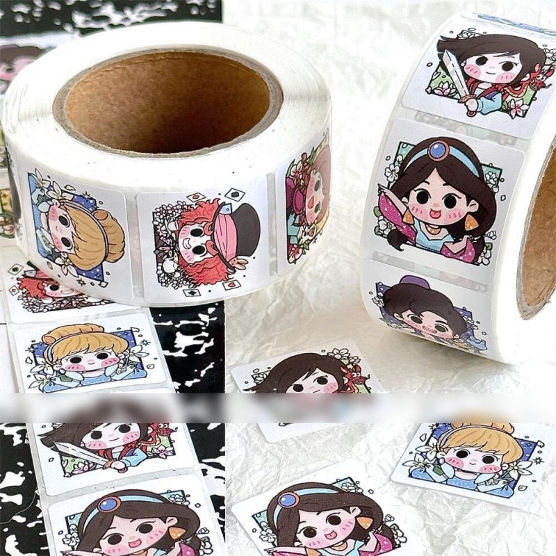 Fashion Disney Princess Generation Roll Stickers [1 Roll/500 Stickers] Paper Printed Pocket Material Dot Stickers,Stickers/Tape