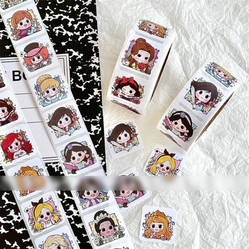 Fashion Disney Princess Generation Roll Stickers [1 Roll/500 Stickers] Paper Printed Pocket Material Dot Stickers,Stickers/Tape