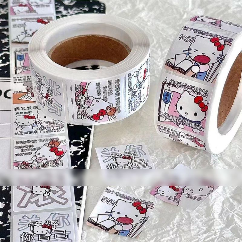 Fashion Kt Cat Expression Pack [1 Volume/500 Stickers] Paper Printed Pocket Material Dot Stickers,Stickers/Tape