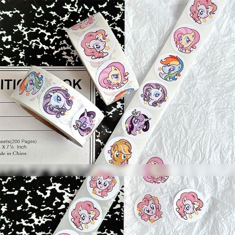 Fashion My Little Pony Roll Stickers [1 Roll/500 Stickers] Paper Printed Pocket Material Dot Stickers,Stickers/Tape