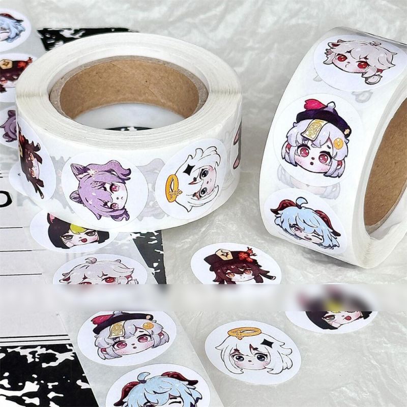 Fashion Original Genshin Impact [1 Volume/500 Stickers] Paper Printed Pocket Material Dot Stickers,Stickers/Tape