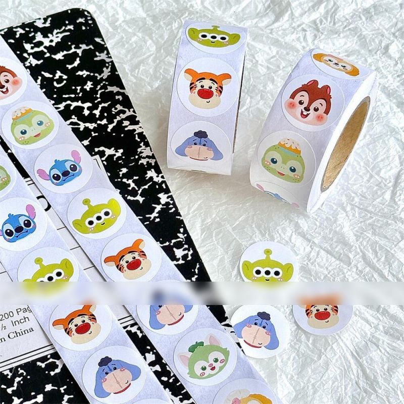 Fashion A Generation Of Disney【1 Volume/500 Posts】 Paper Printed Pocket Material Dot Stickers,Stickers/Tape