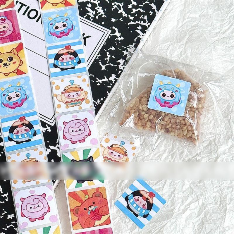 Fashion New Square Egg Party [1 Roll/500 Stickers] Paper Printed Pocket Material Dot Stickers,Stickers/Tape